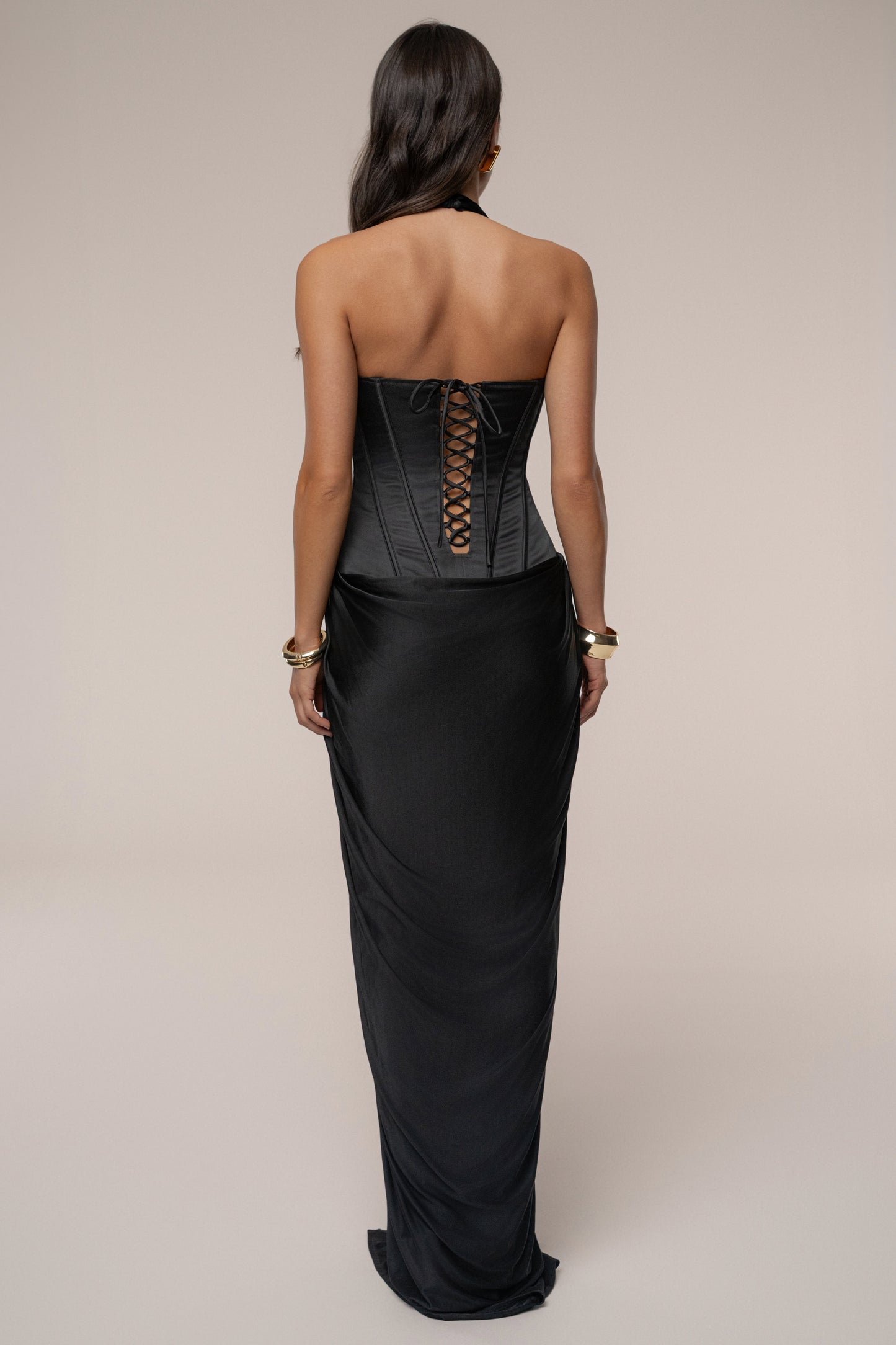 Black Drape And Destiny Maxi Dress