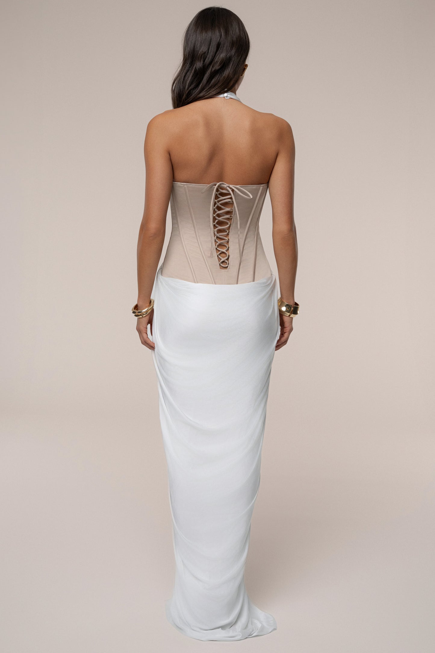 Ivory Drape And Destiny Maxi Dress