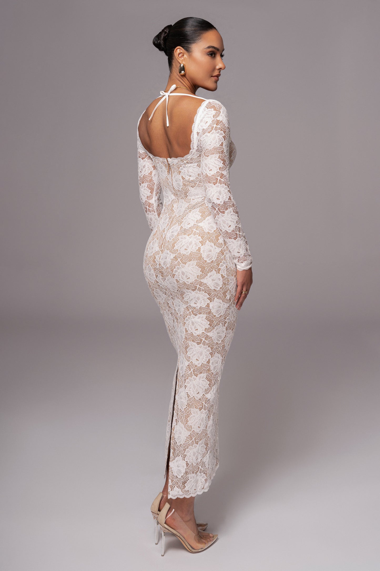 Ivory Lace Sweetheart Maxi Dress