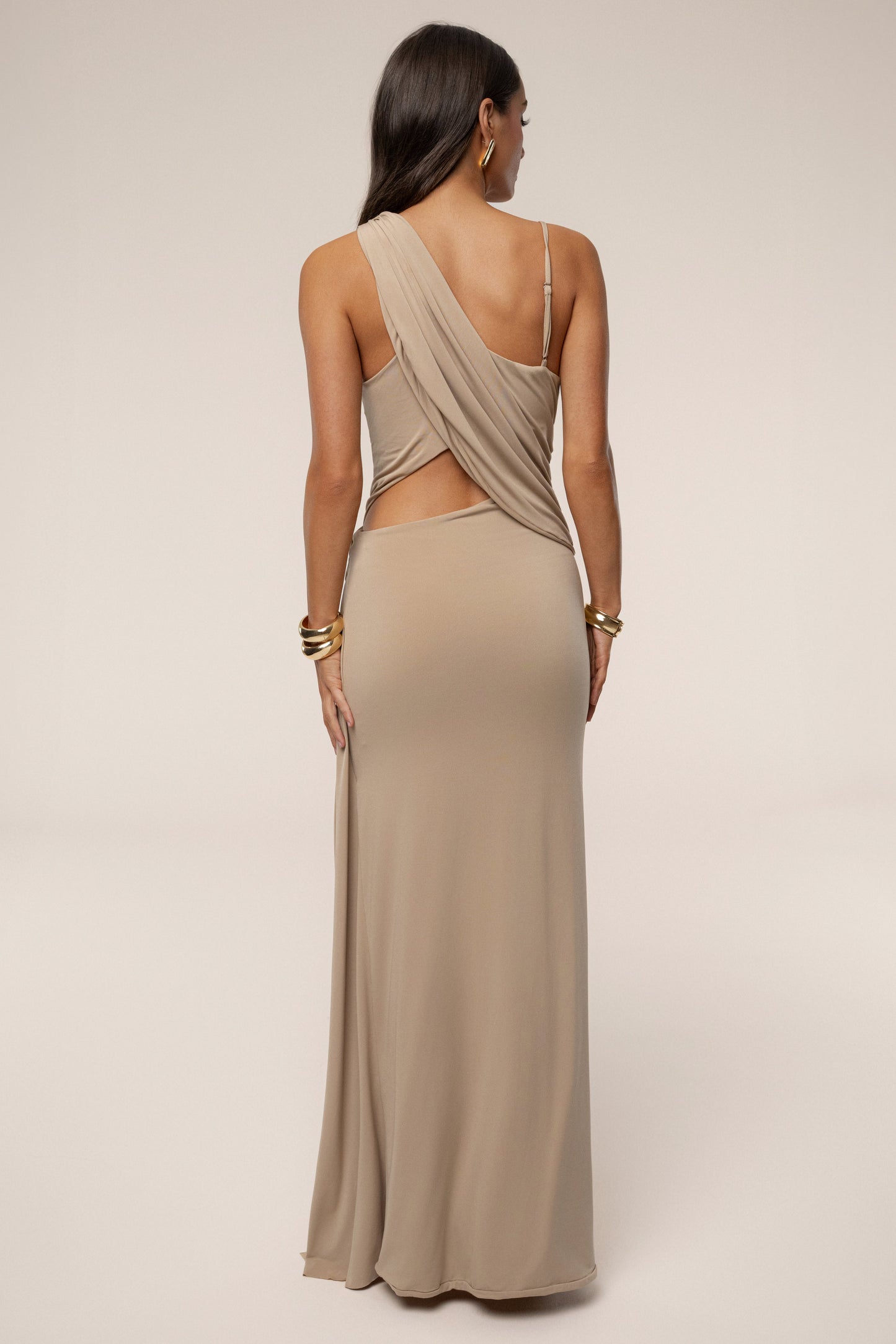 Taupe Astra Cutout Maxi Dress