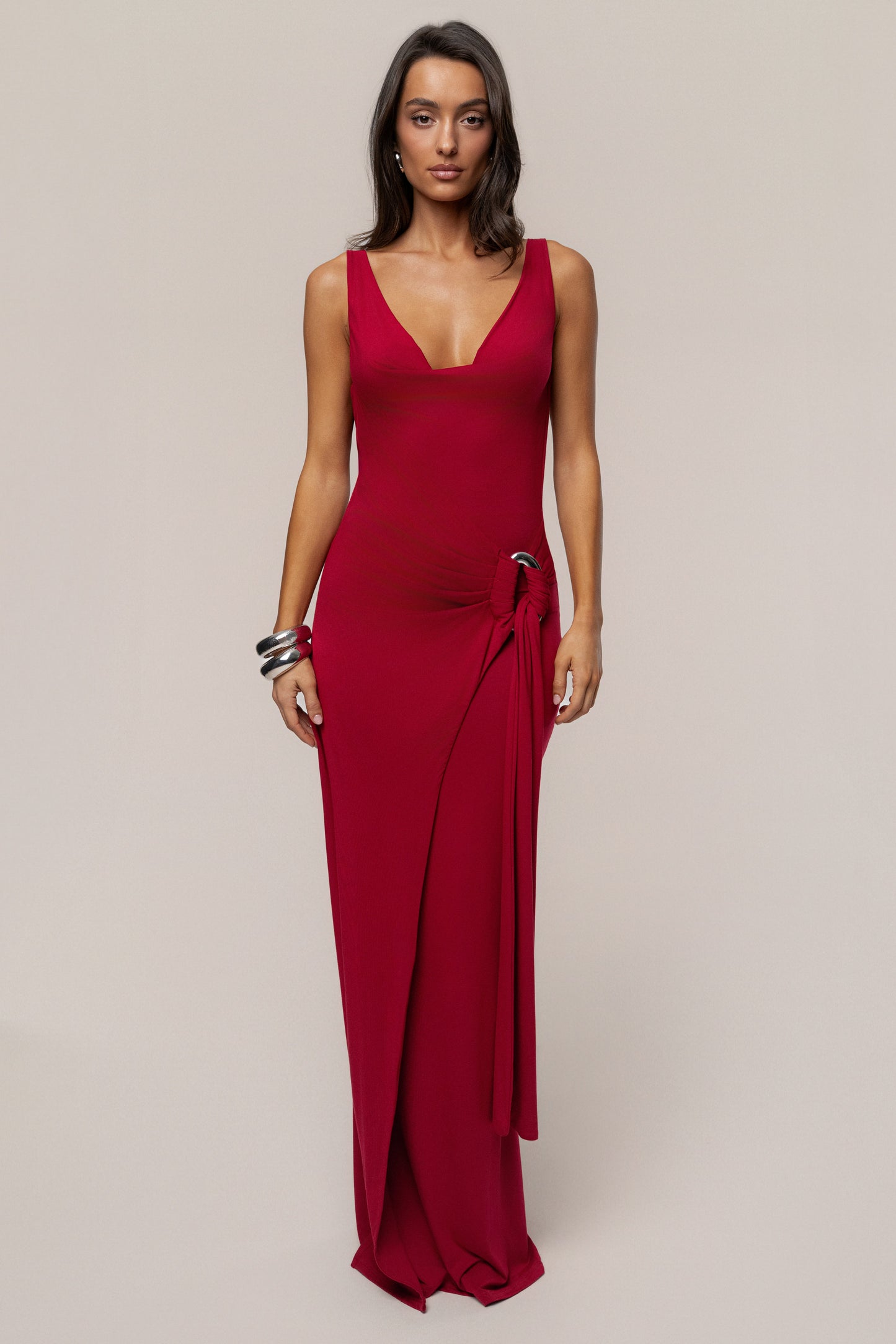 Red Divine State Maxi Dress