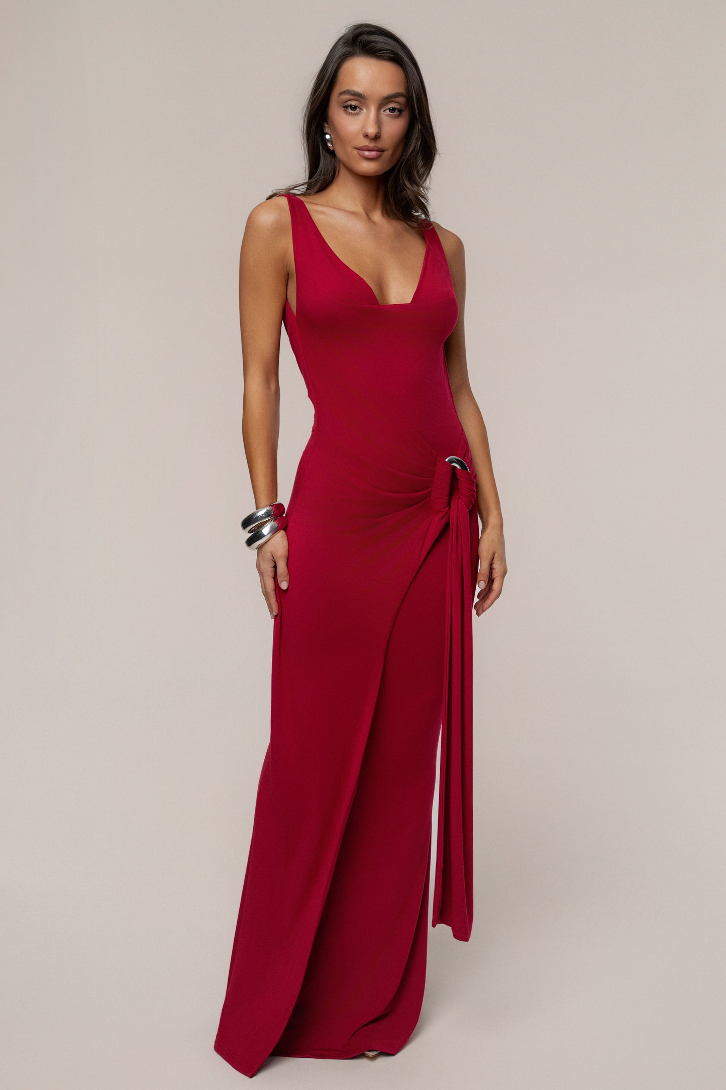 Red Divine State Maxi Dress