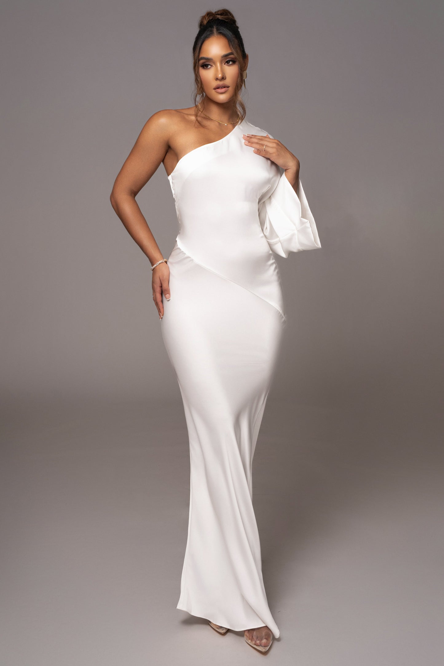 Ivory Femme Drape Maxi Dress