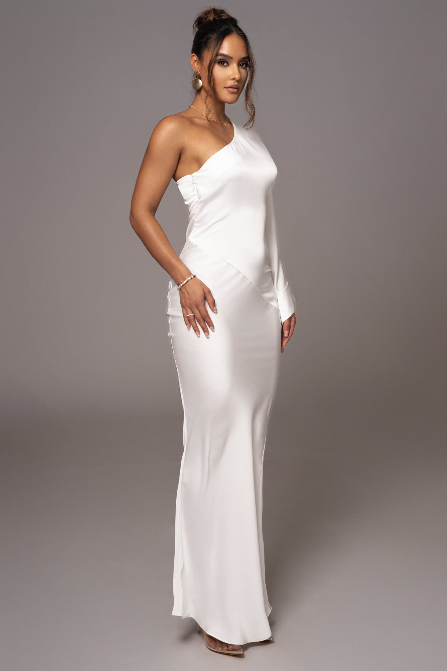 Ivory Femme Drape Maxi Dress
