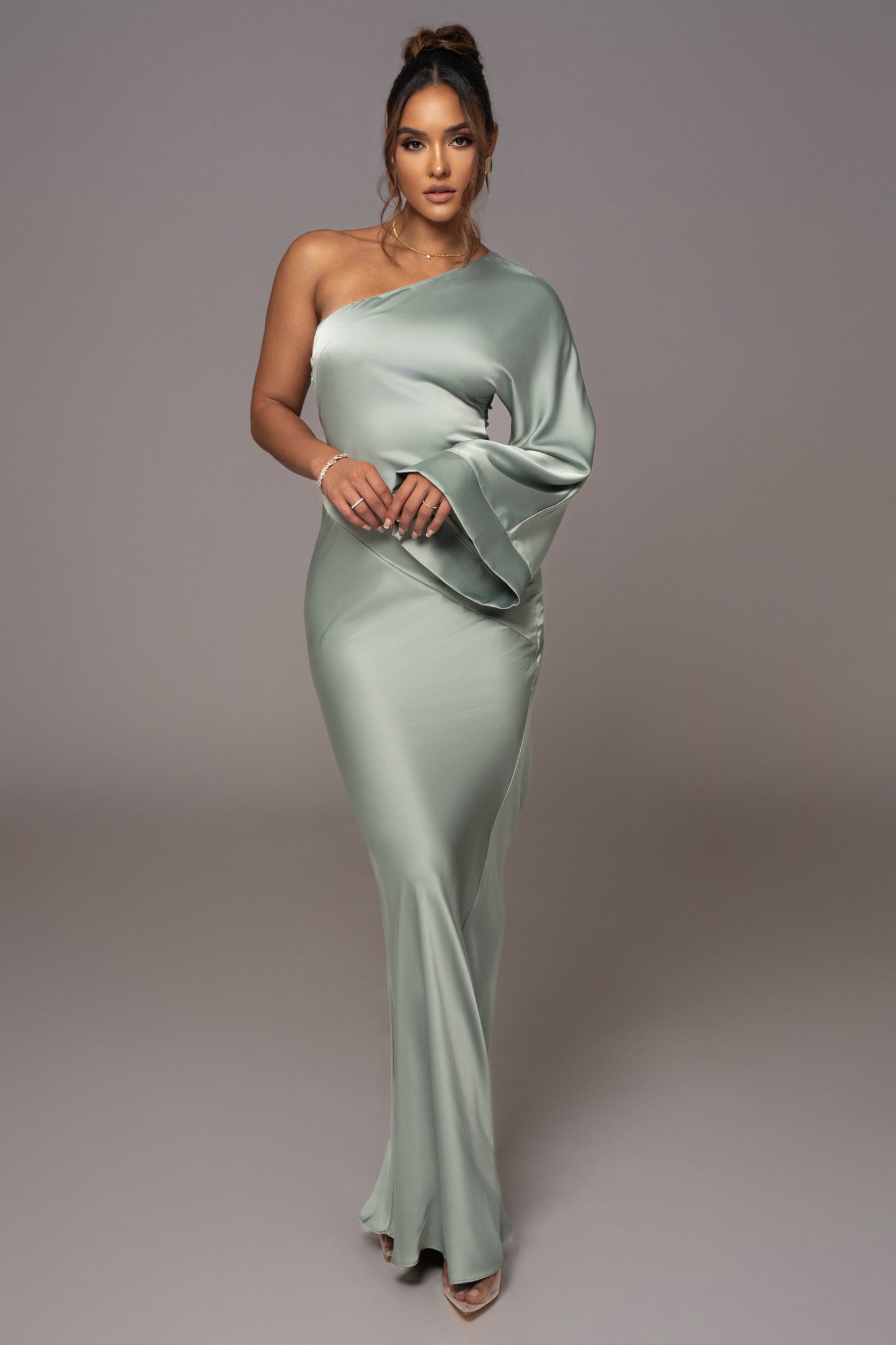 Sage Femme Drape Maxi Dress