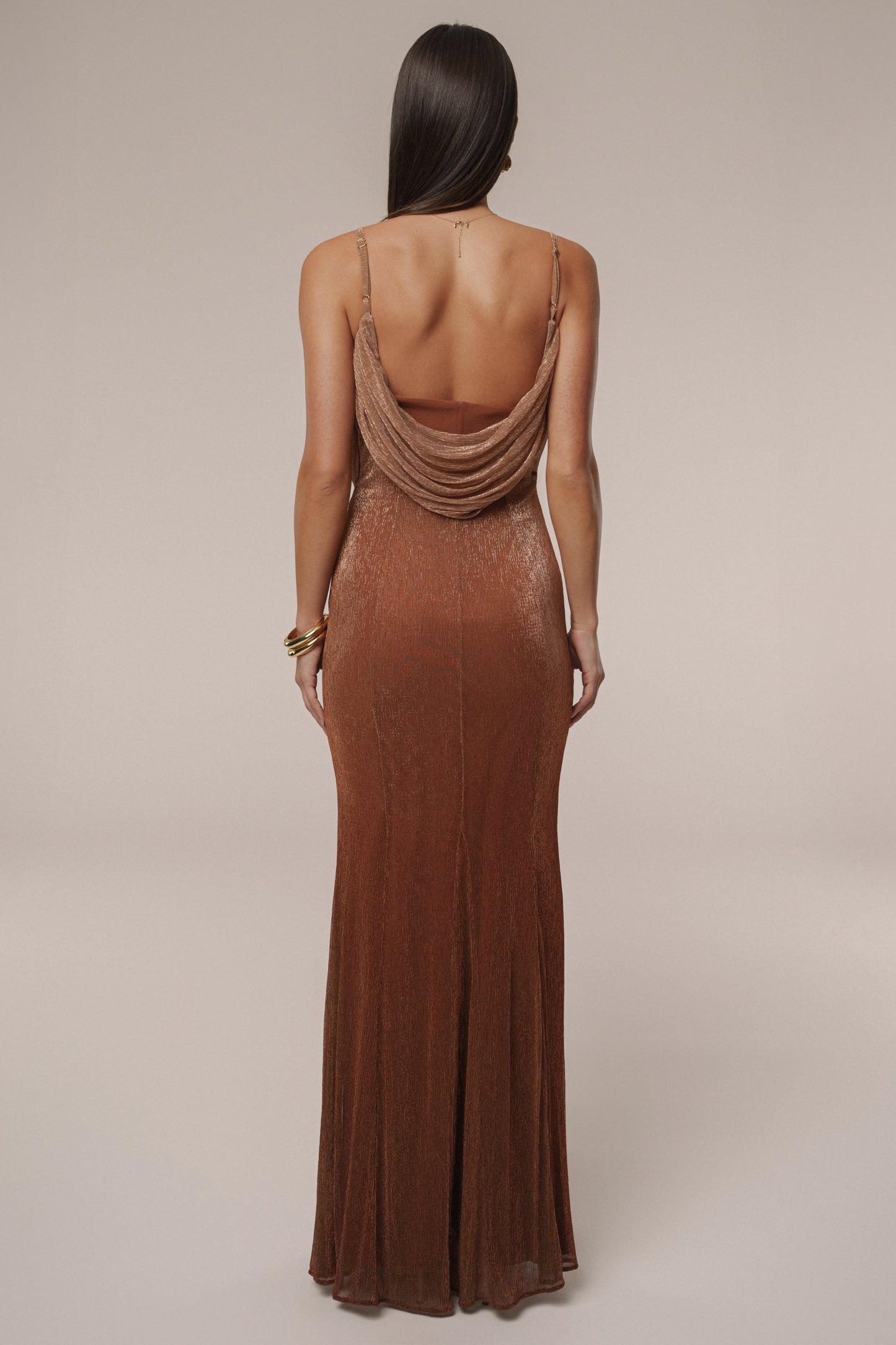 Gold Shimmery Nights Maxi Dress