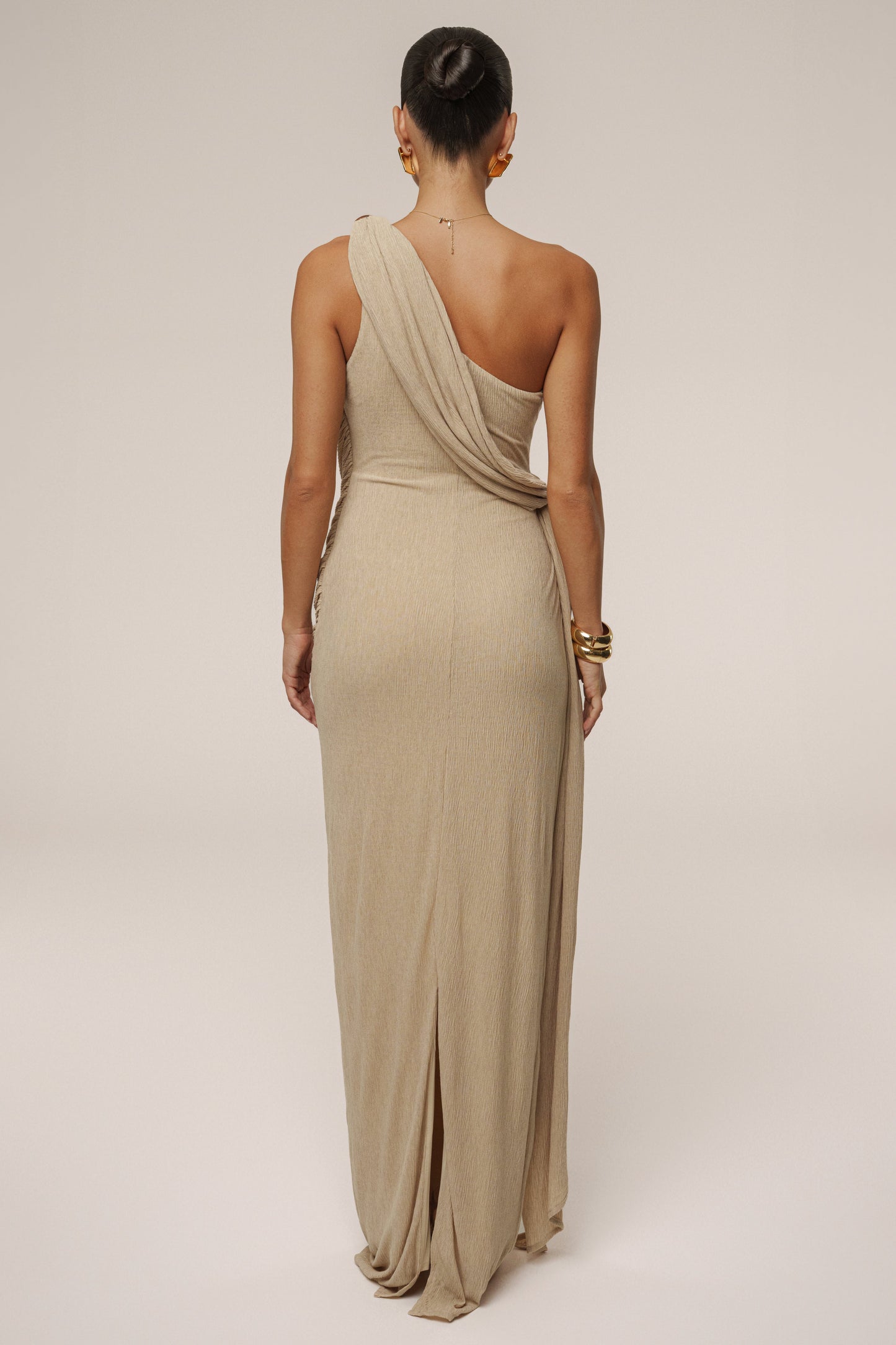 Beige Rich Mocha Wrap Dress