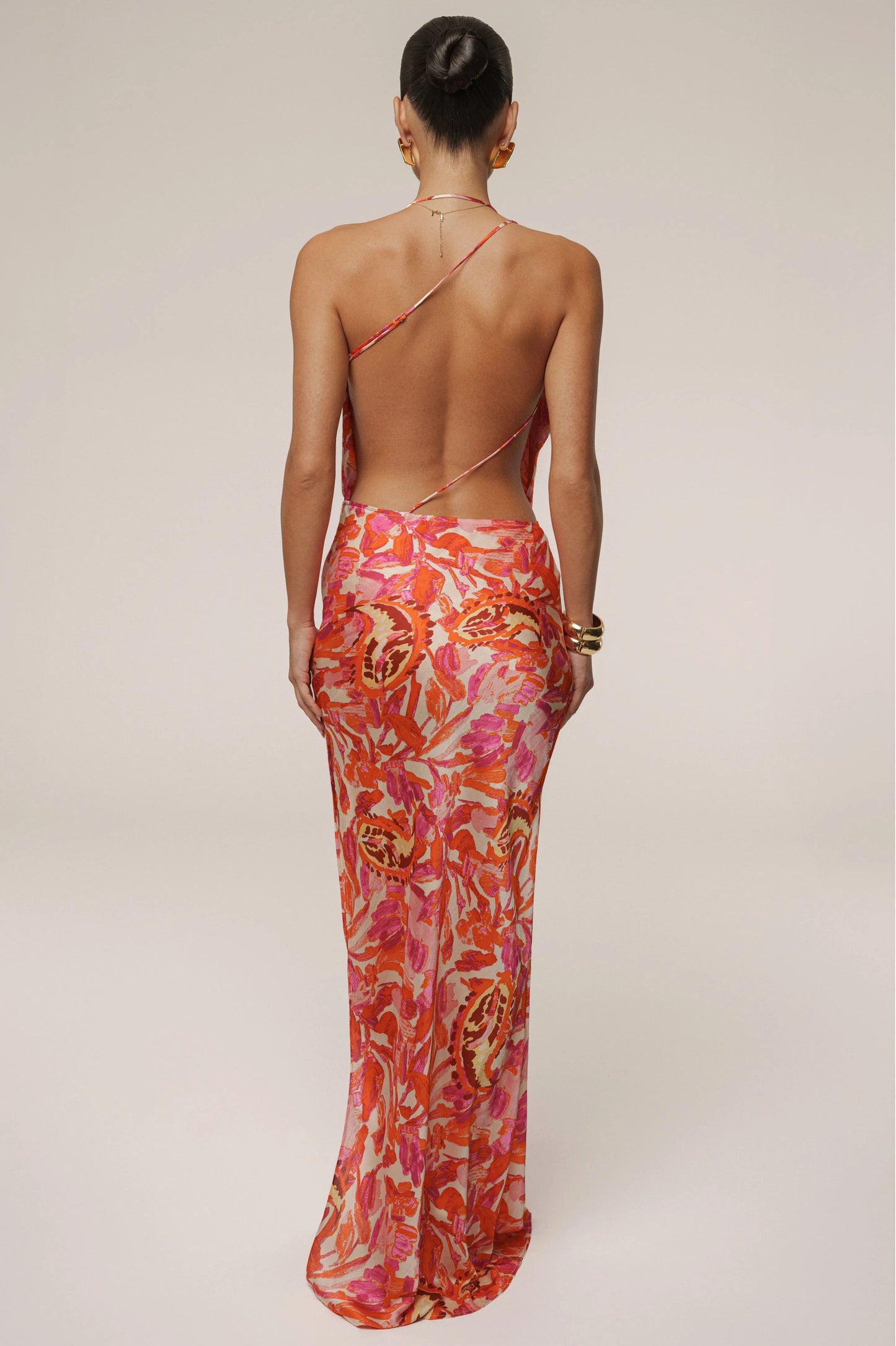 Pink Delmara Cowl Maxi Dress