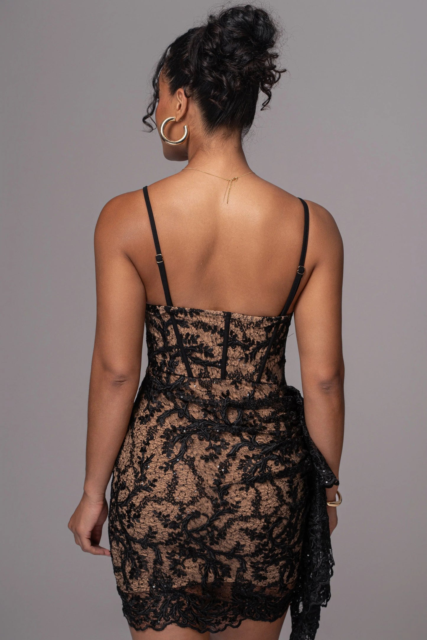Black Marilyn Lace Mini Dress