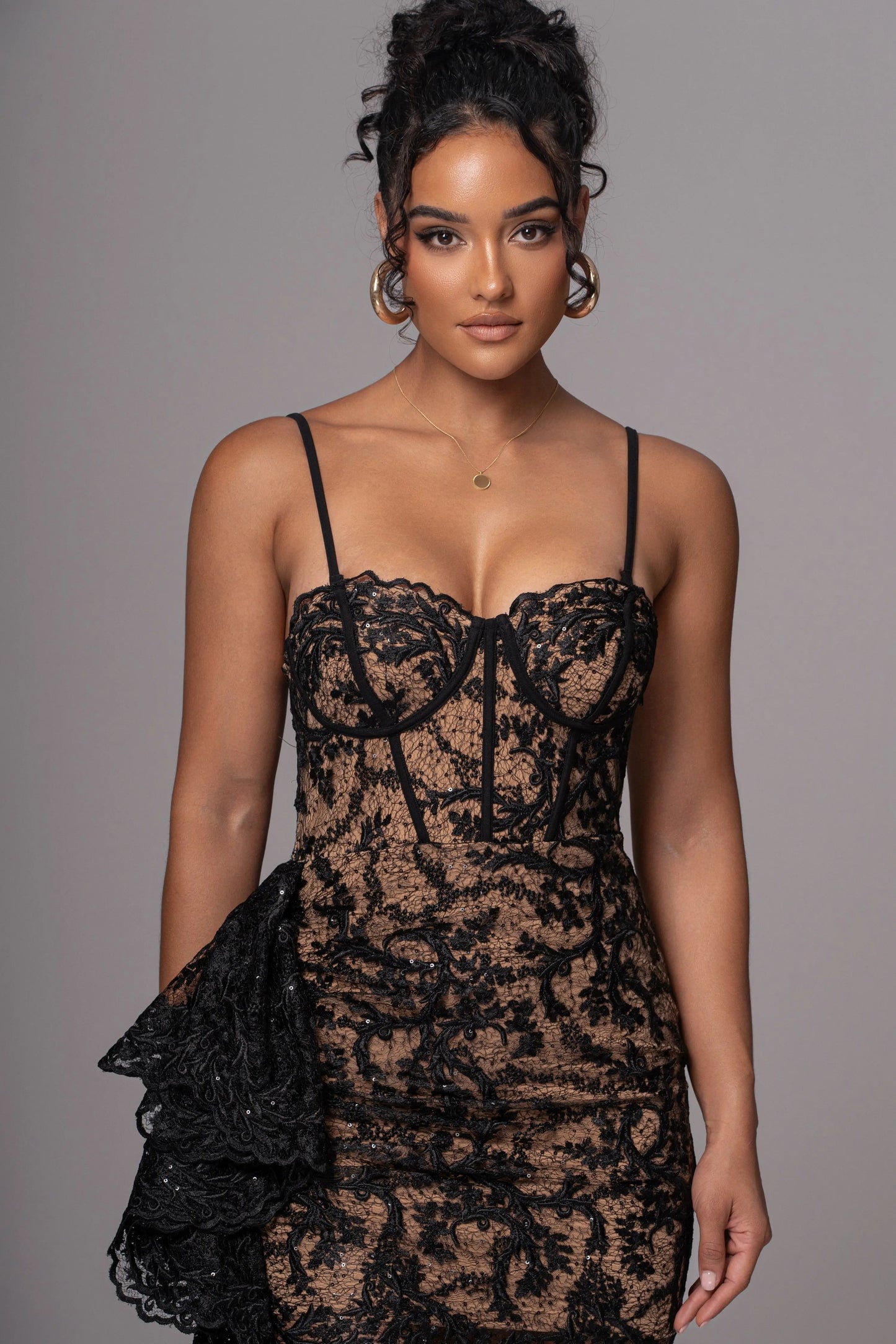 Black Marilyn Lace Mini Dress