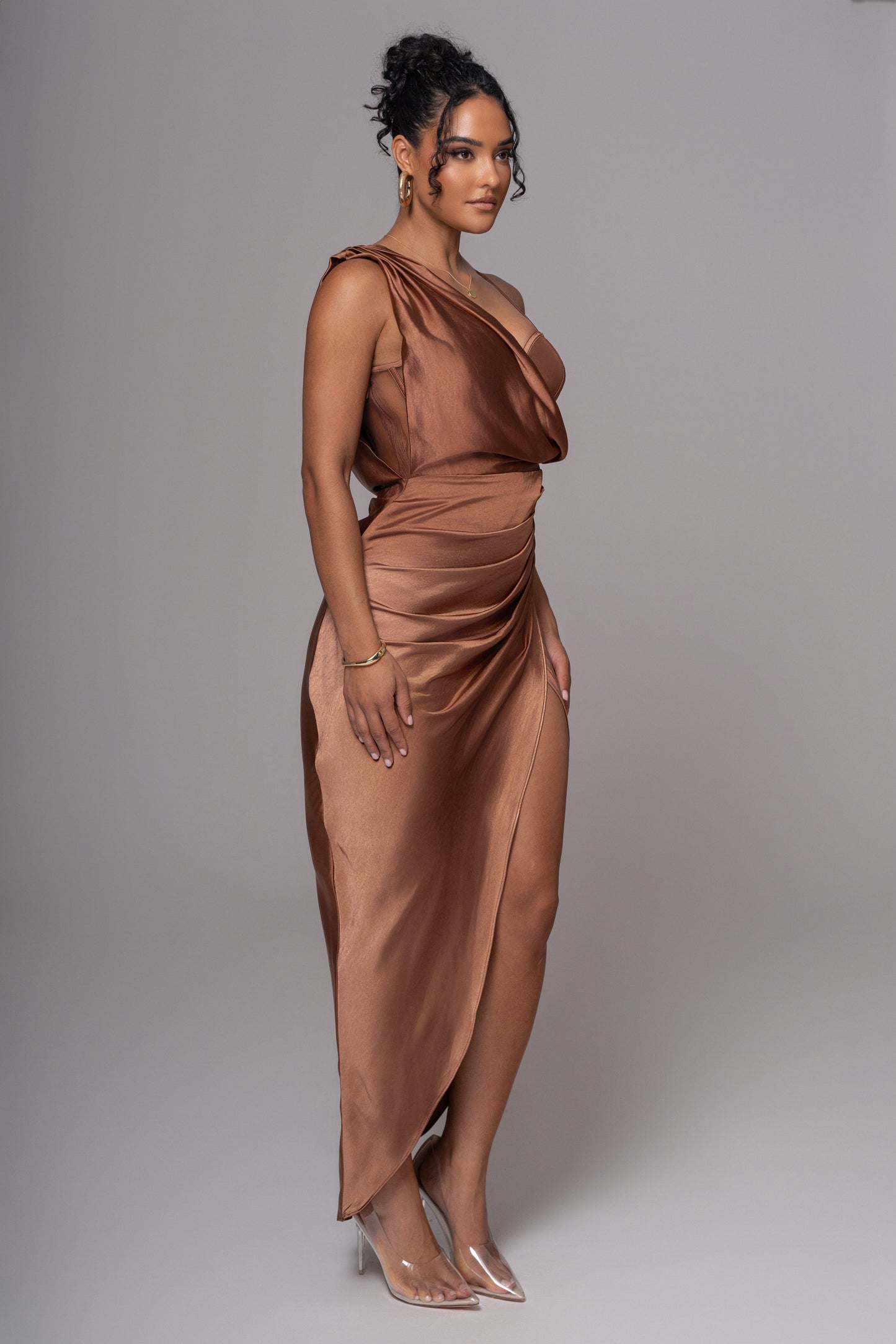 Chocolate Anastacia Drape Maxi Dress