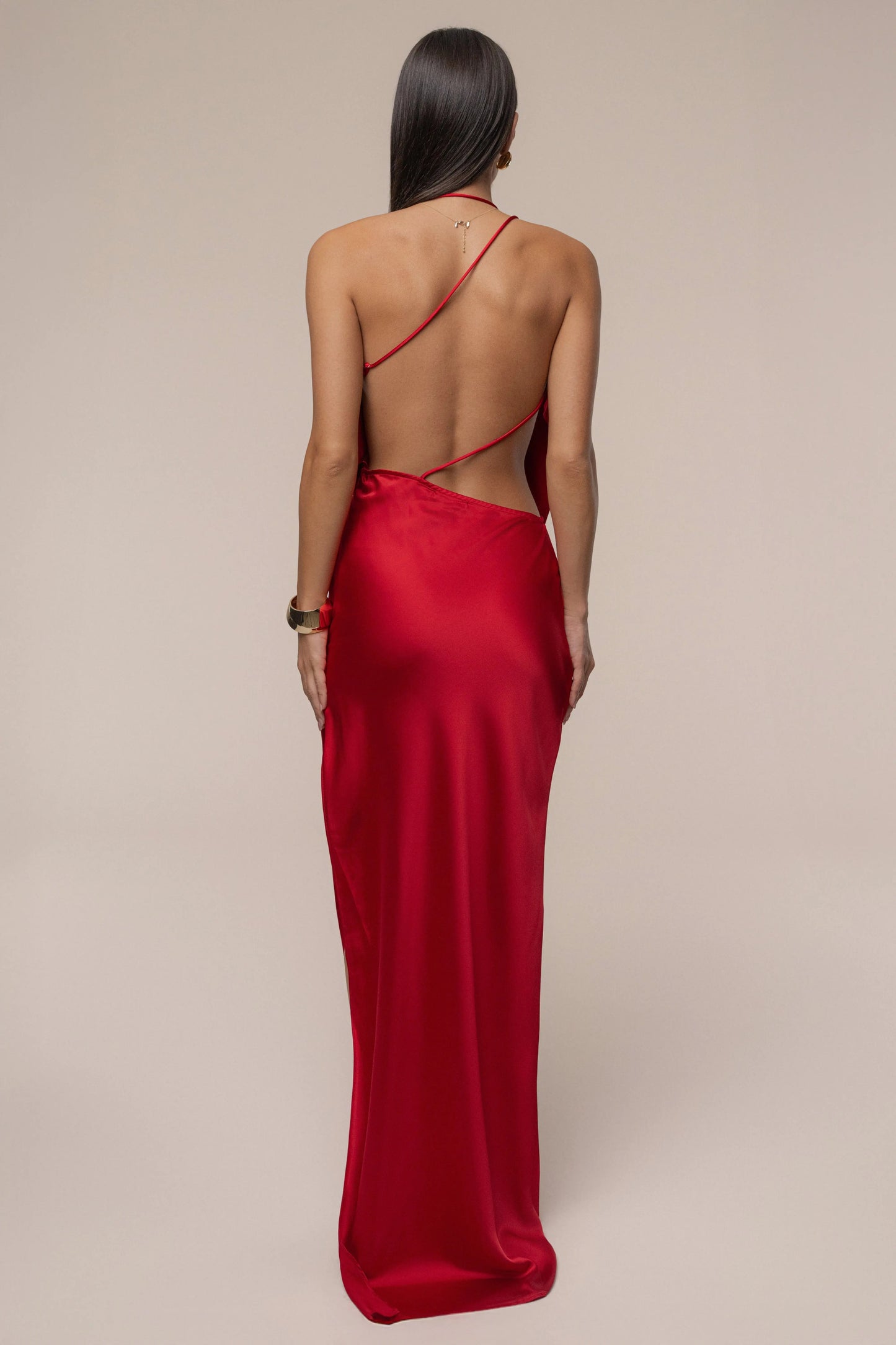 Red Delmara Cowl Maxi Dress
