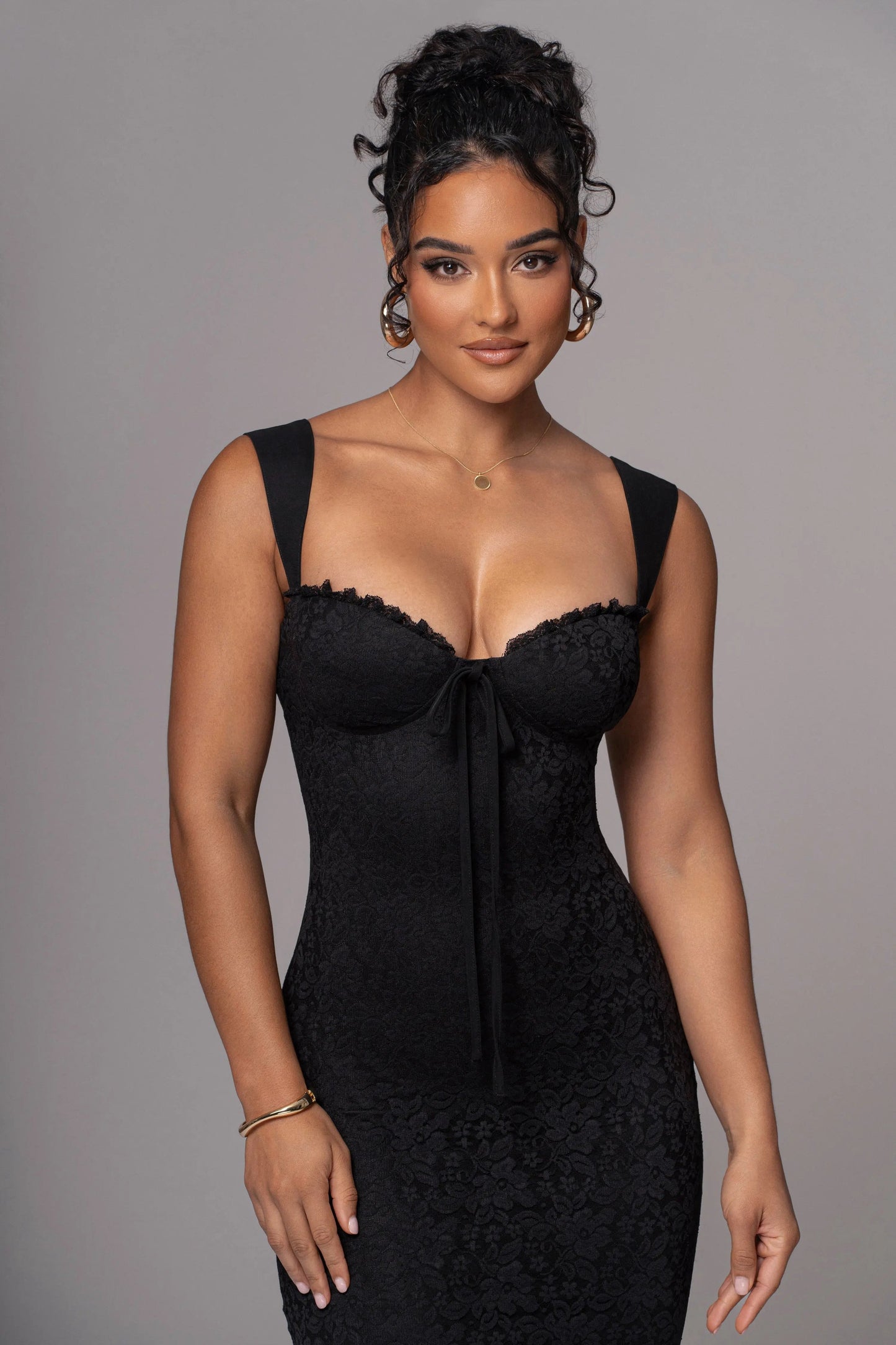 Black Sweet Affection Lace Maxi Dress