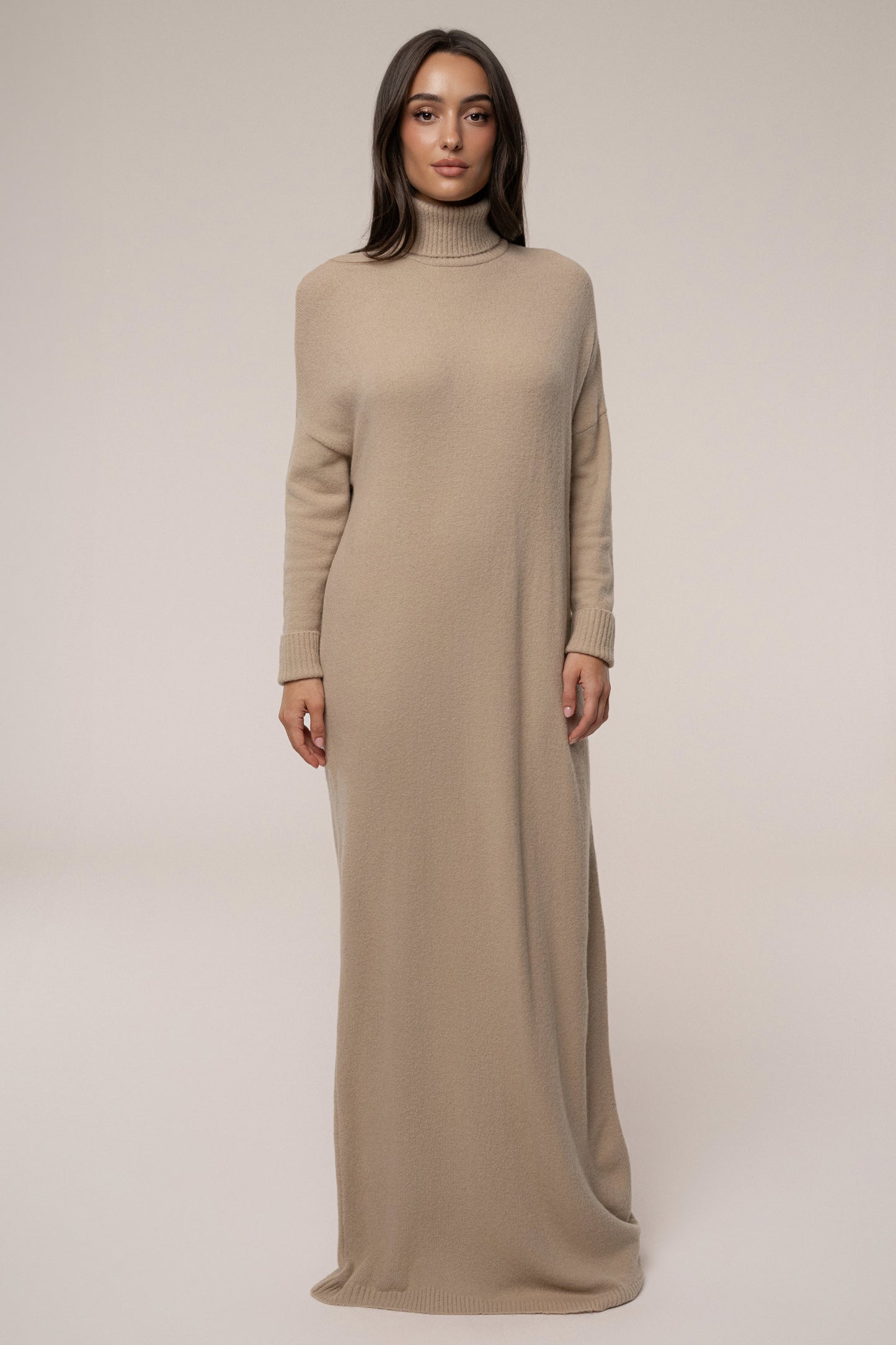 Beige Hartley Knit Maxi Dress