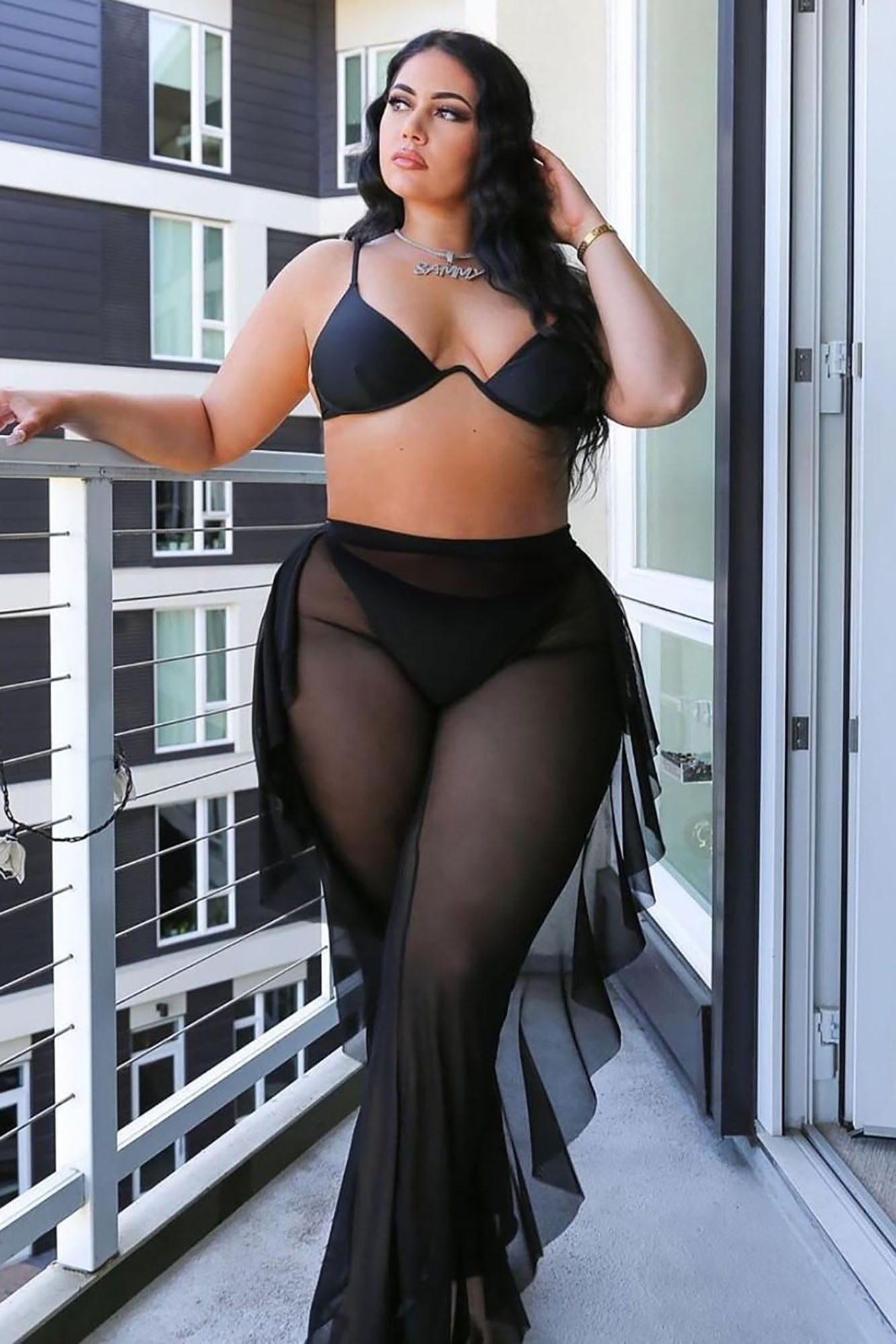 Sunshine See Through Cover Up Pant - Black
