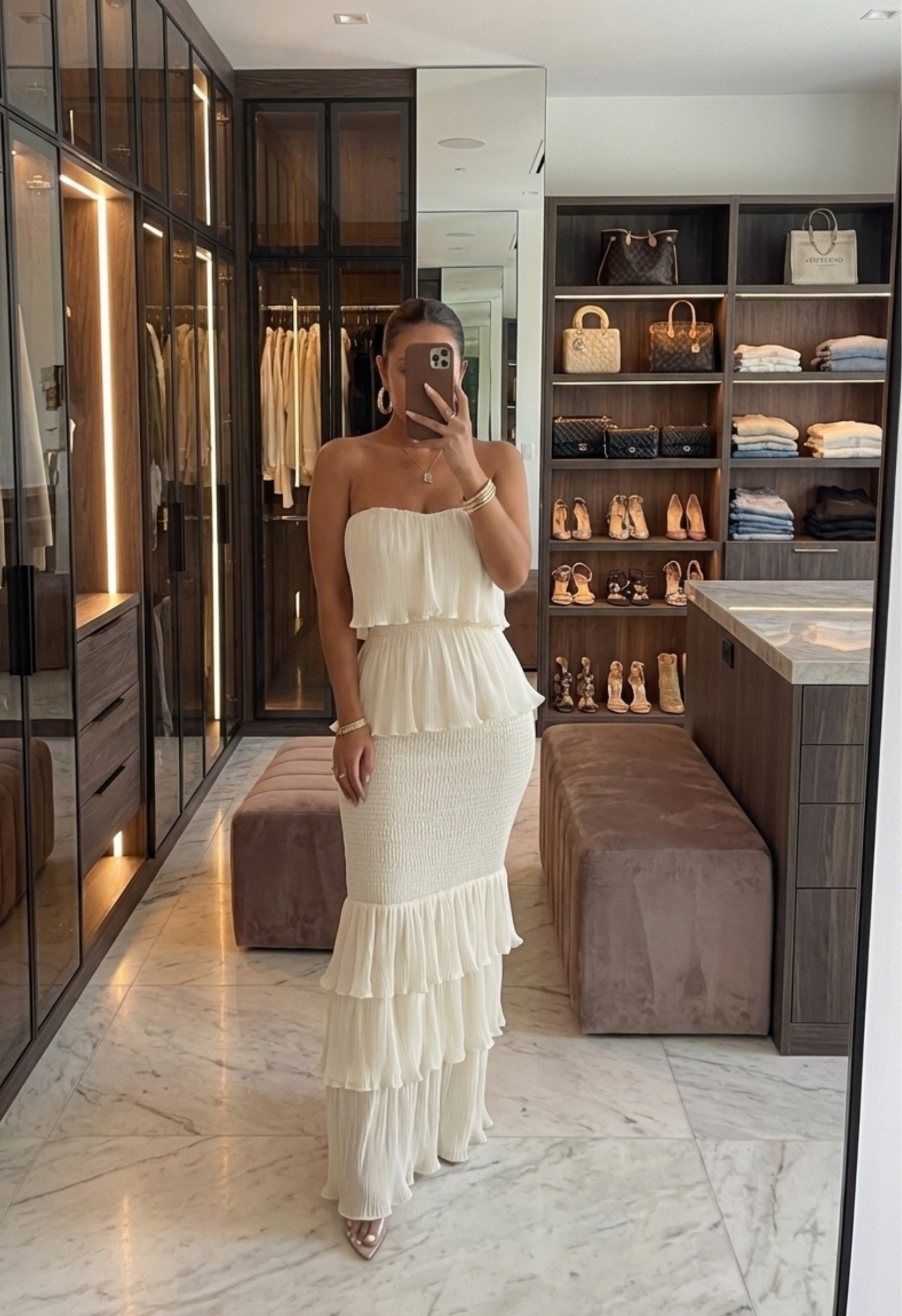 Ivory Casa Blanca Ruffle Dress