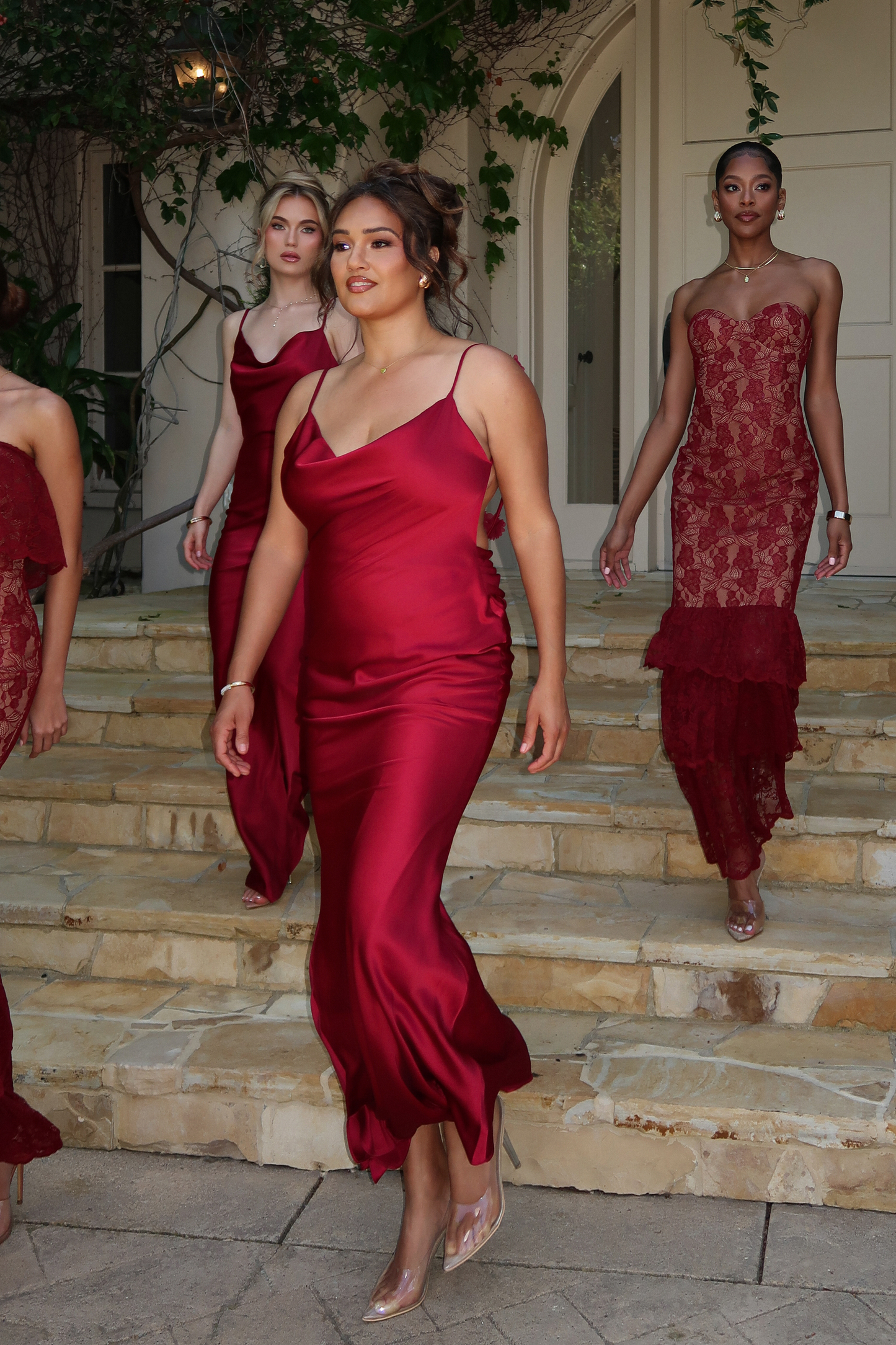 PRE-ORDER Red Down The Aisle Satin Gown